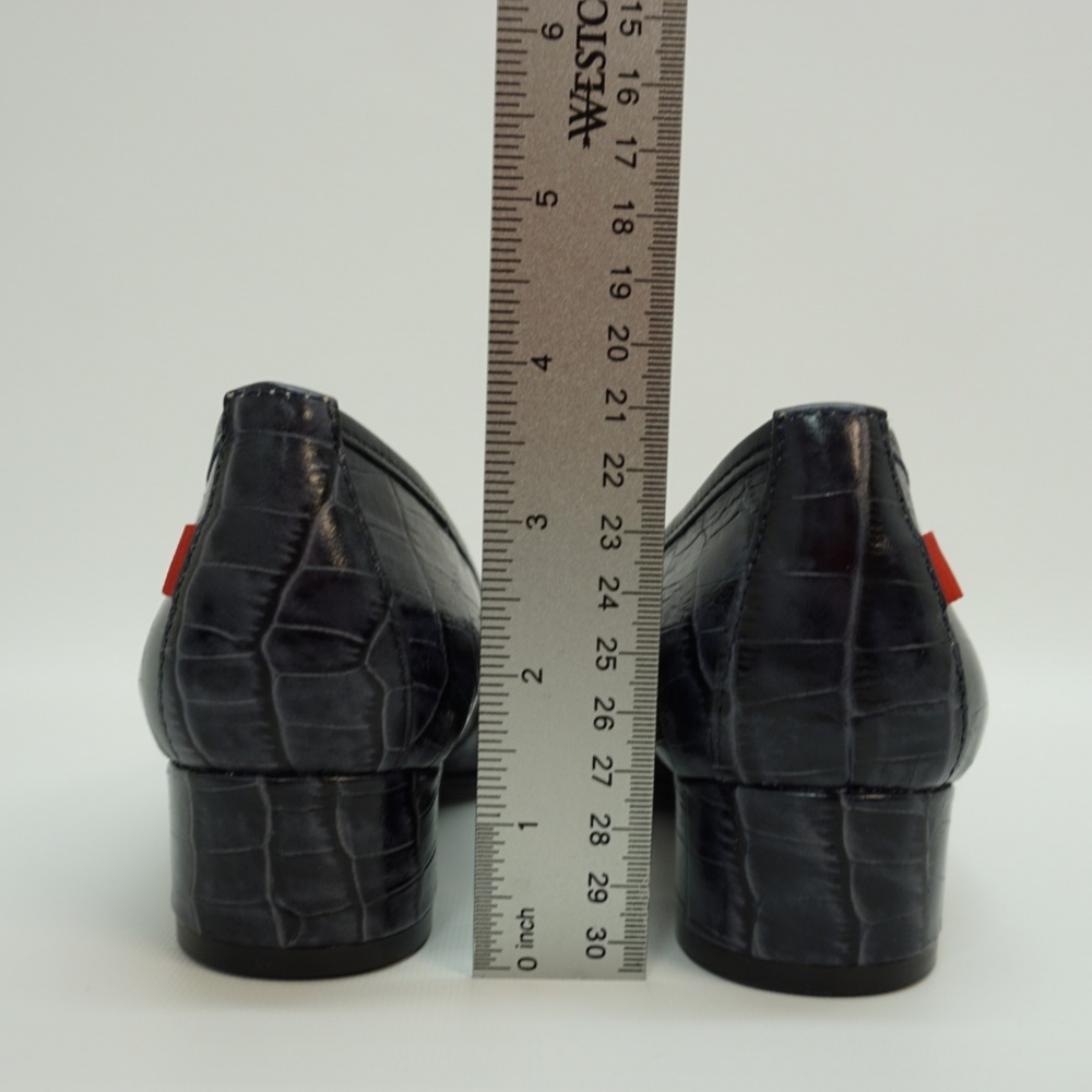 Marc Joseph New York  Croco Embossed Pumps Navy 38 - Picture 7 of 8